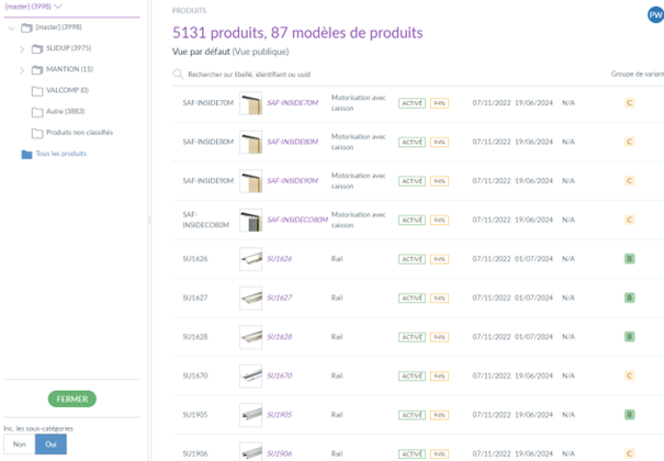 Gestion de données produits Mantion